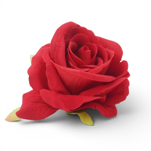 Róża wyrobowa welurowa czerwona 6,5 cm – główka kwiatu do kompozycji florystycznych