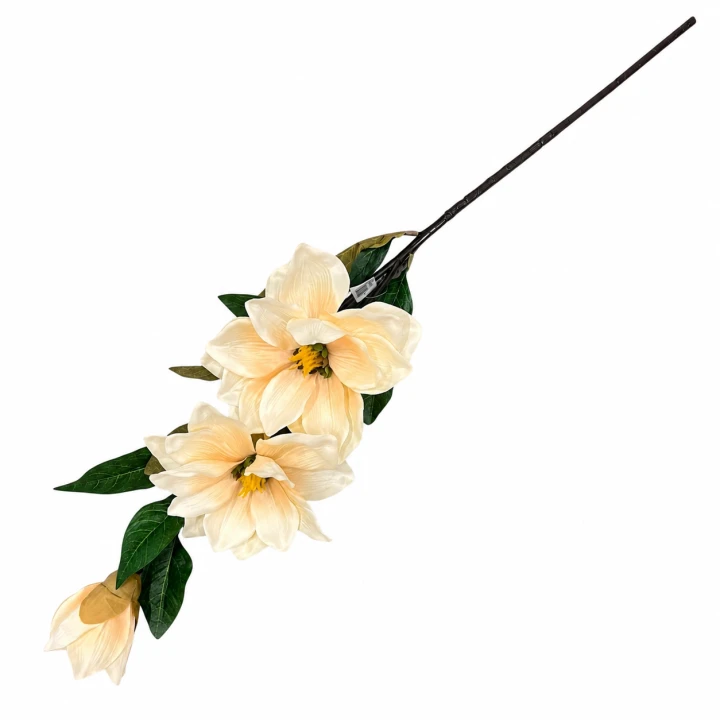 Gałązka magnolii 90 cm – 2 kwiaty i pąk