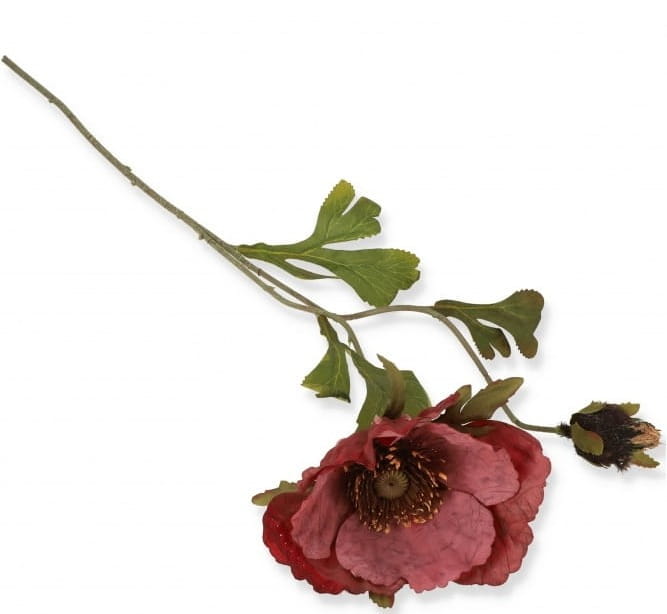 Mak gałązka jesienna 78 cm – kwiat + pąk — bordowy
