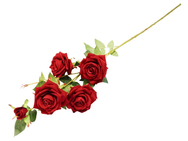 Róża welurowa gałązka 87 cm – czerwona